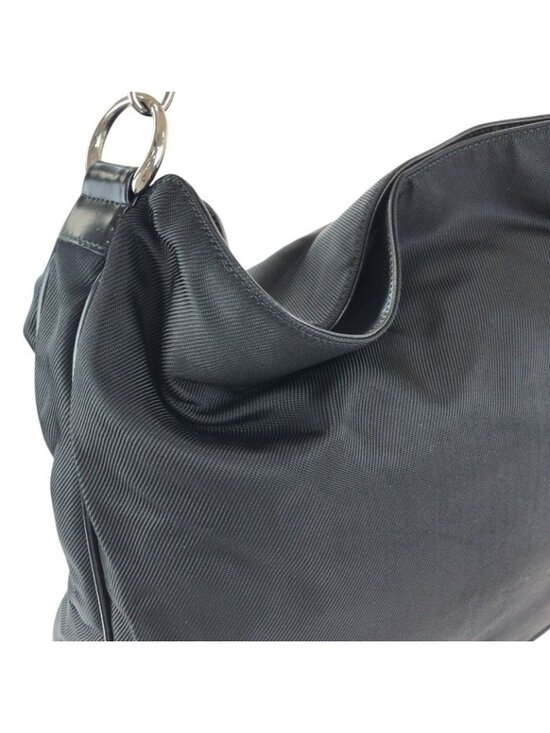 Gucci Black Silver Nylon Leather 001 Shoulder Bag - Picture 5 of 9